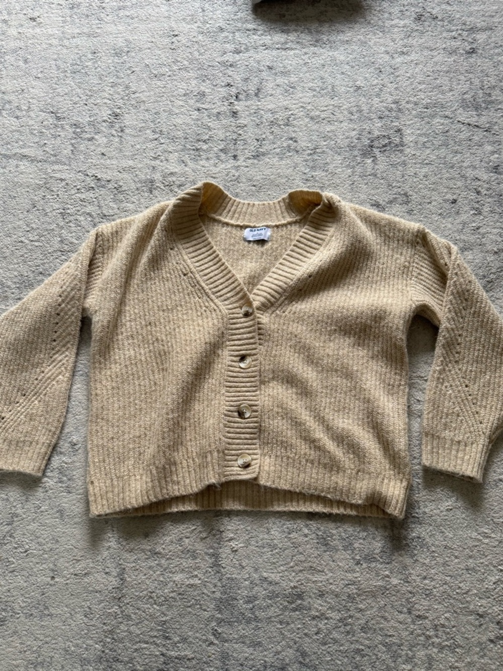 Old Navy Tan Knit Button-Front Cardigan